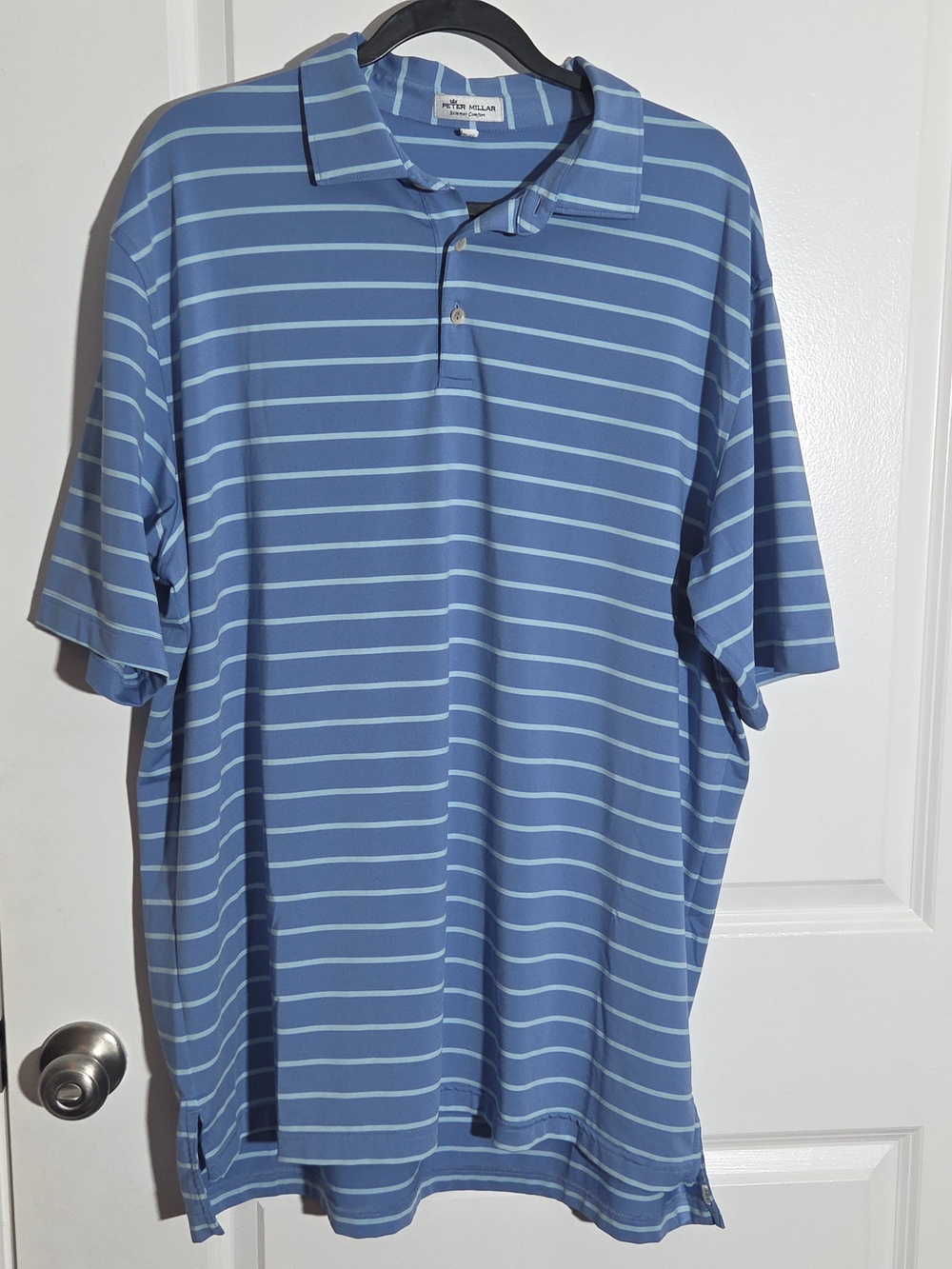 Tommy Bahama Blue Striped Polo Shirt - Men's Casual Golf Tee